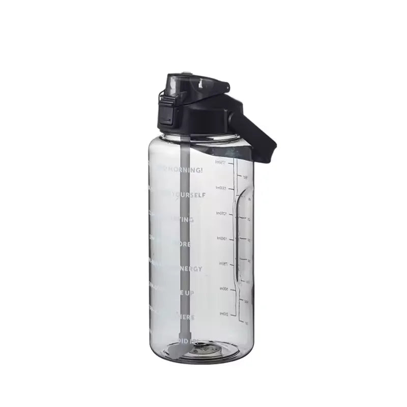 2L Motivational Water Bottle with Straw Large Sports Fitness Jug - 16