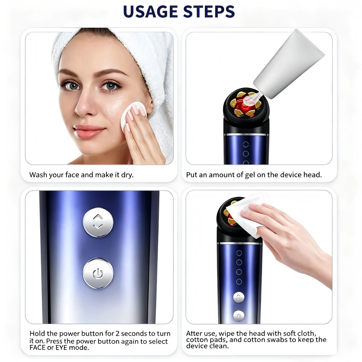 3 in 1 Facial Massager Red Light Skincare Device for Face and Neck
