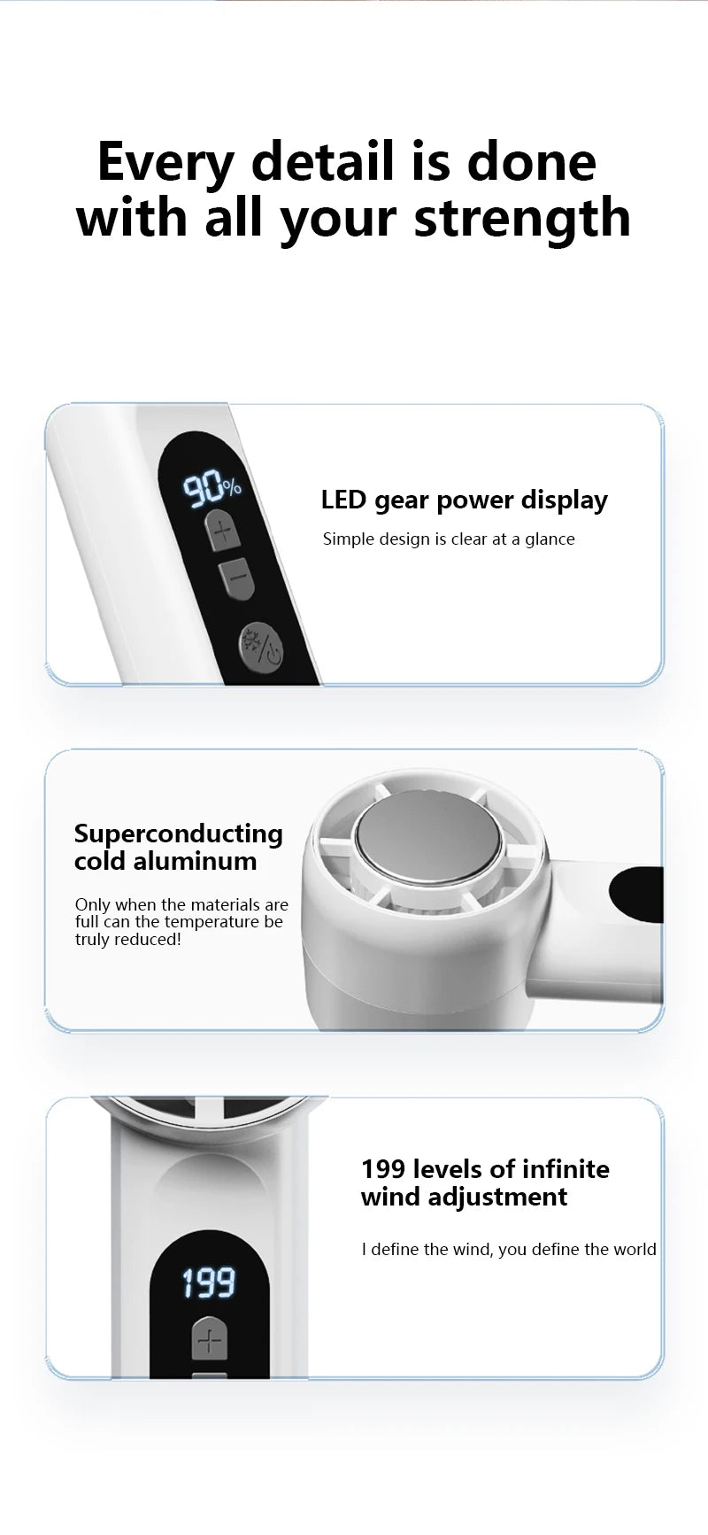 Rechargeable Turbo Mini Handheld Fan with Ice Cooler - 17