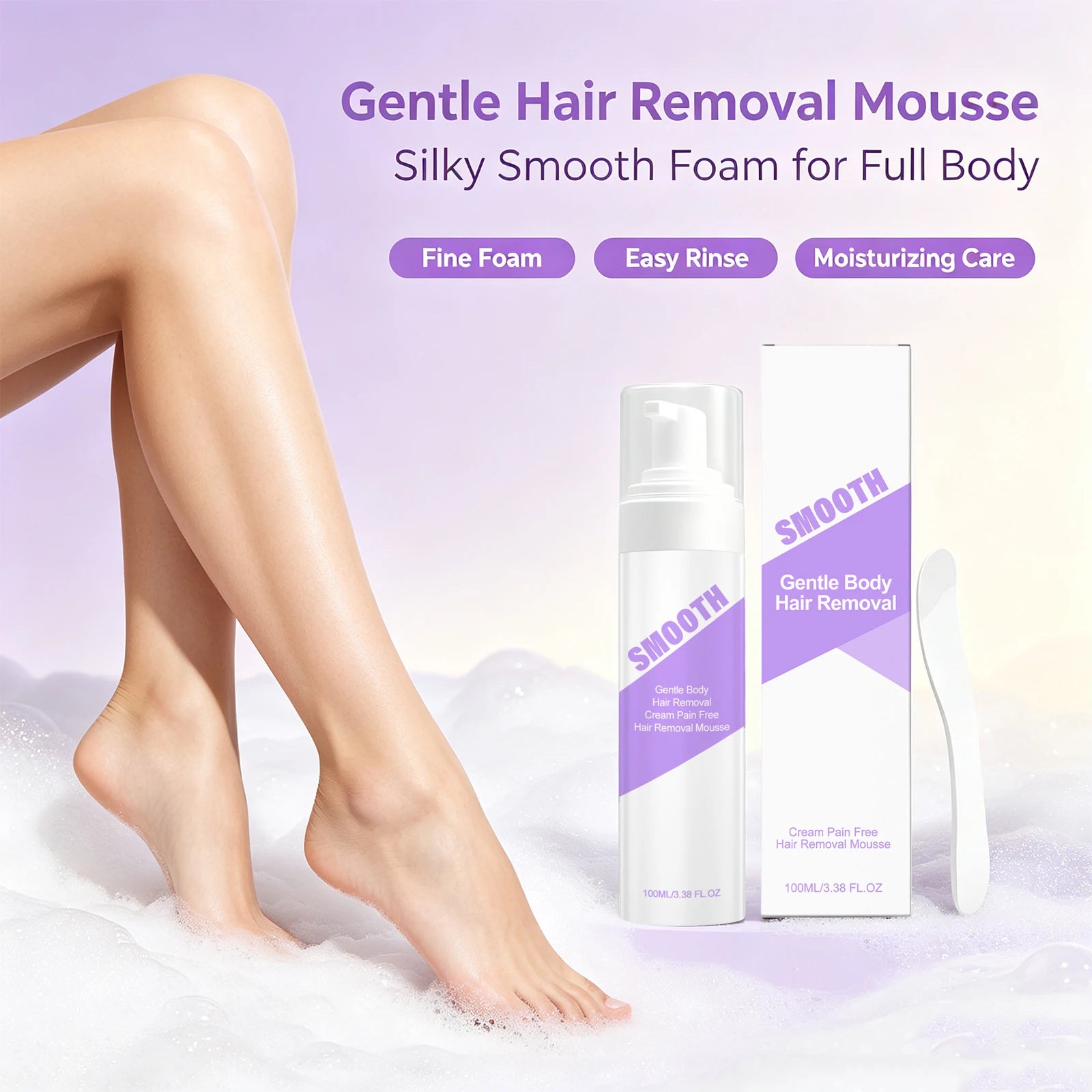 Painfree Hair Removal Mousse Depilatory Foam for Smooth Skin - 4