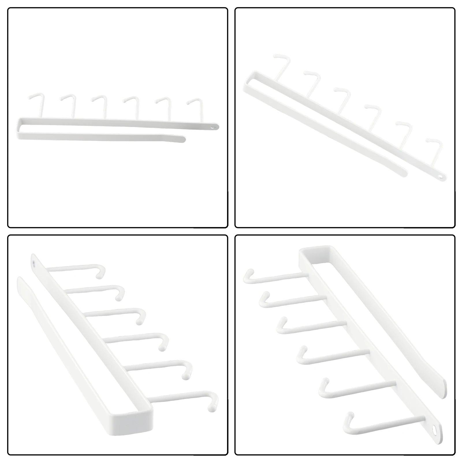 Under Cabinet Mug Holder 6 Hook Kitchen Storage Rack Organizer Hanger - 11
