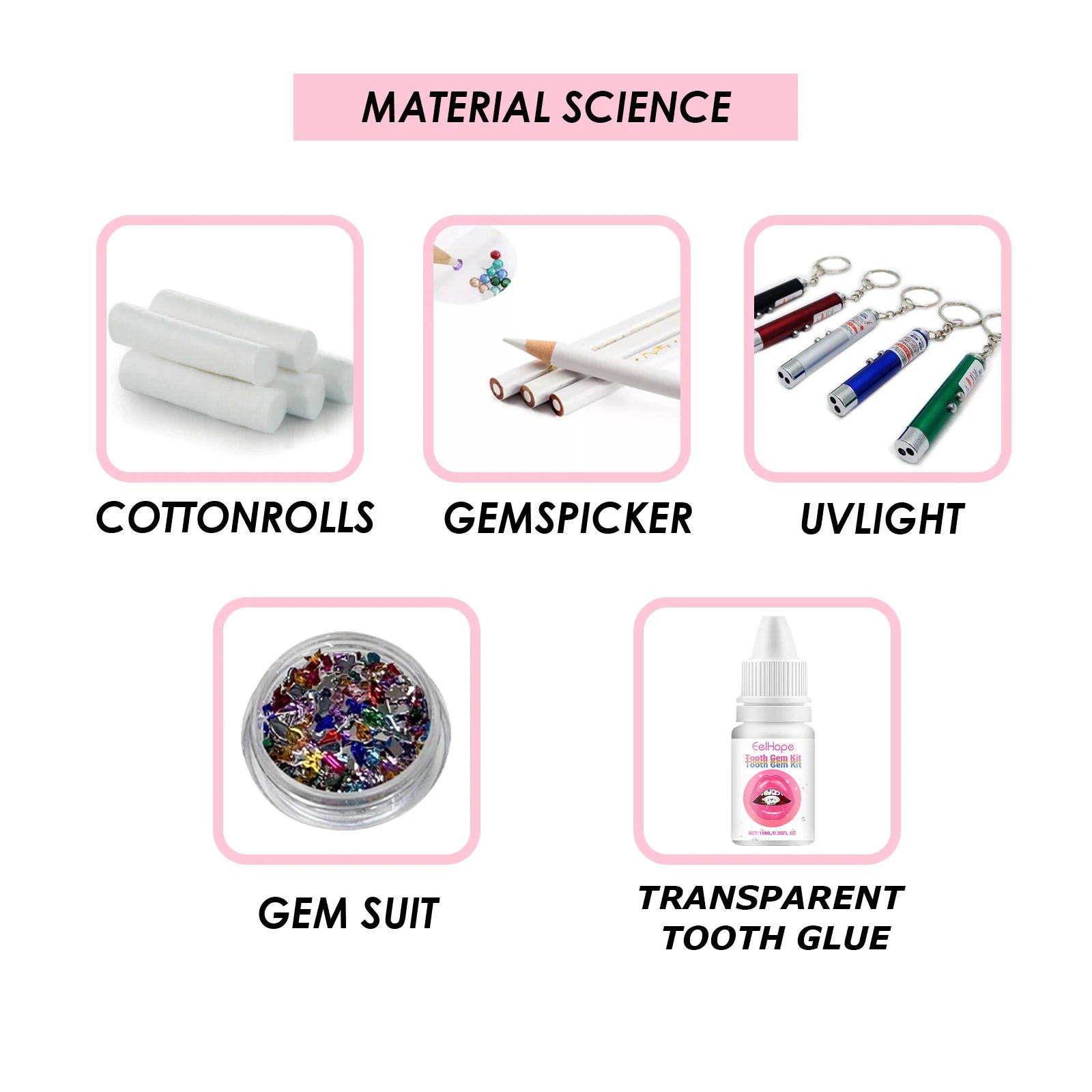 DIY Tooth Gems Kit Crystal Jewelry Teeth Decoration Set - 14