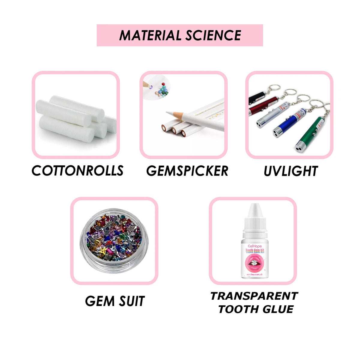 DIY Tooth Gems Kit Crystal Jewelry Teeth Decoration Set