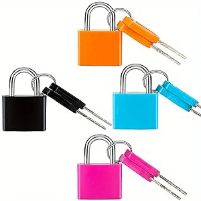 6pc Small Padlock Set with Keys Portable Travel Suitcase Diary Lock - 13