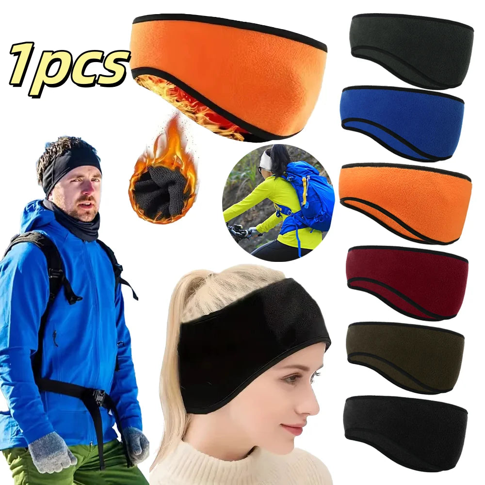 Warm Fleece Earmuffs Headband Unisex Windproof Winter Sports Ear Warmer