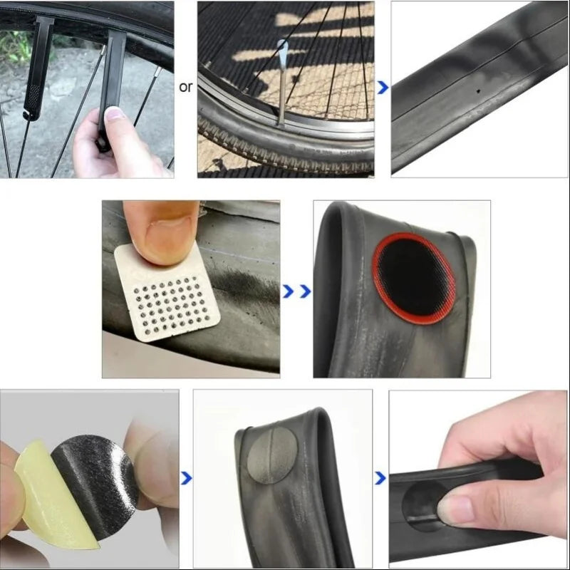 Bicycle Tire Repair Kit Compact Flat Tire Fix Puncture Patch Tool Set - 3