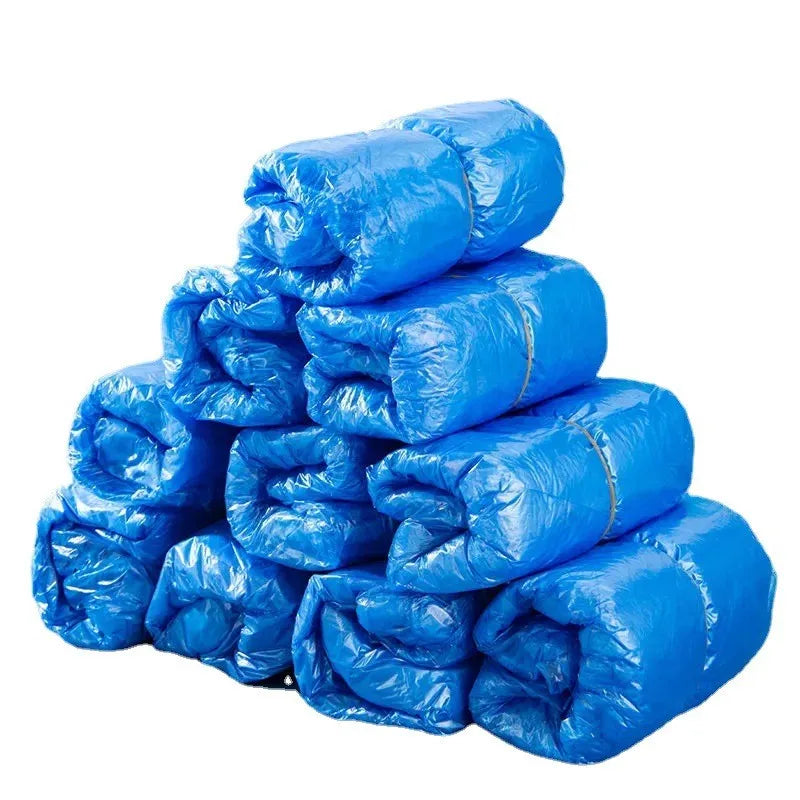100PCS Disposable Waterproof Shoe Covers Non Slip Plastic Boot Protectors - 9