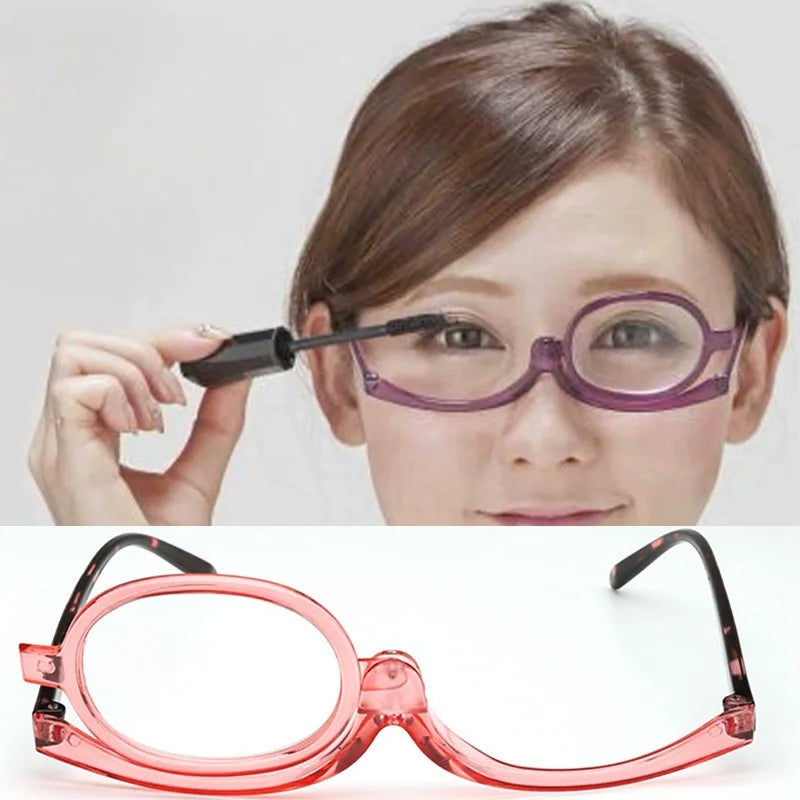 Rotating Makeup Glasses Magnifying Eyeglasses for Precision Application
