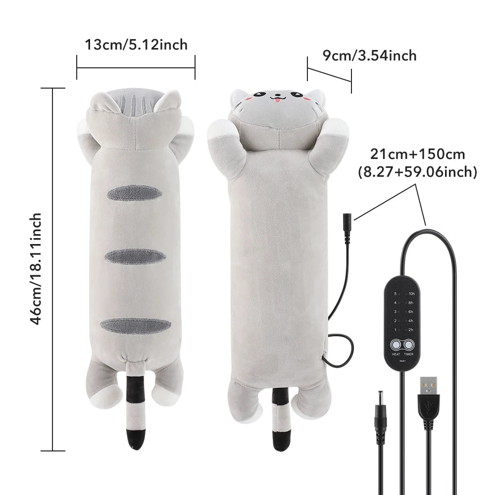 Portable USB Cat Heating Pad Soft Plush Hot Compress Pillow - 15