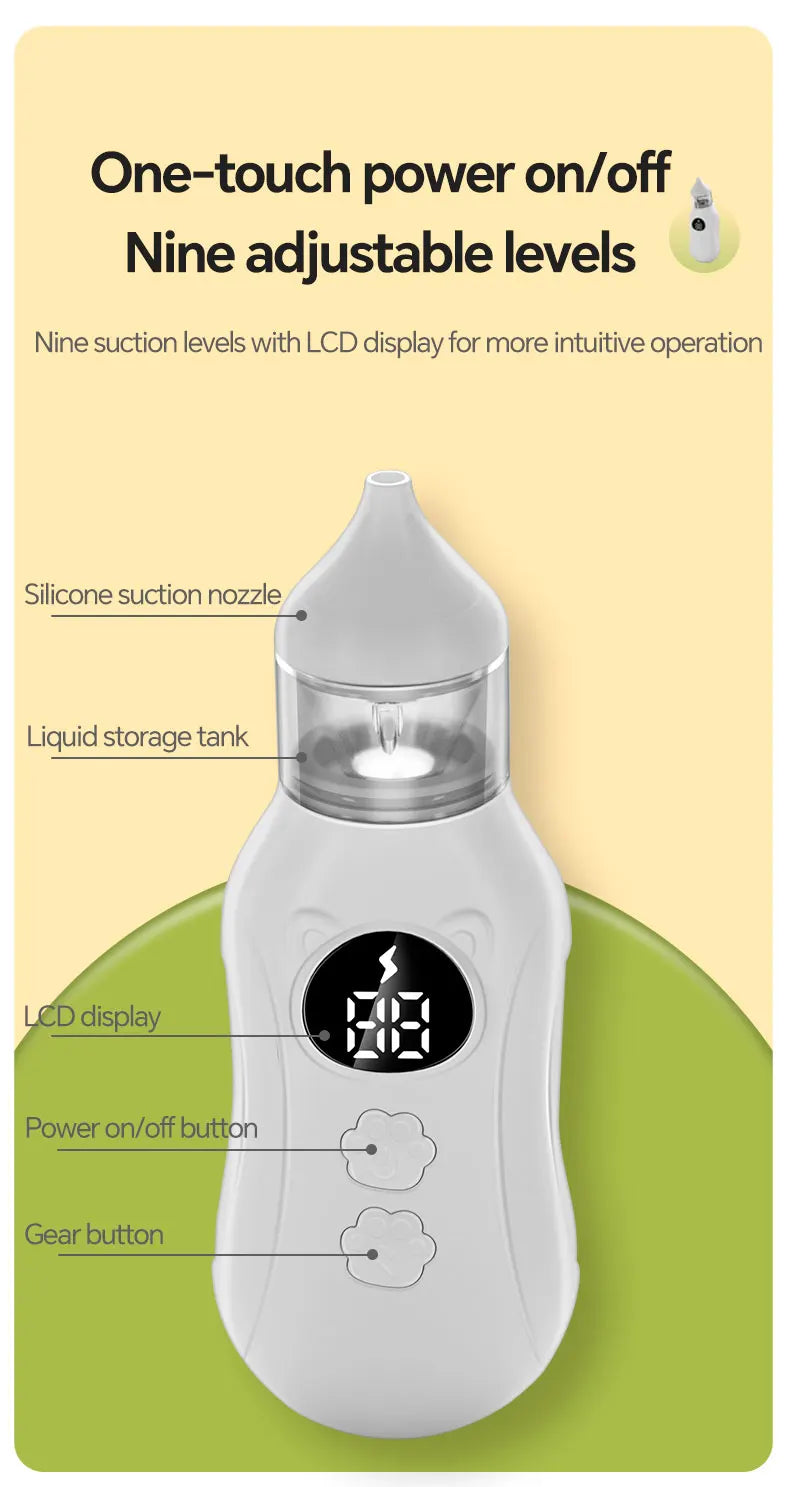 Baby Electric Nasal Aspirator Rechargeable Nose Sucker Cleaner - 16