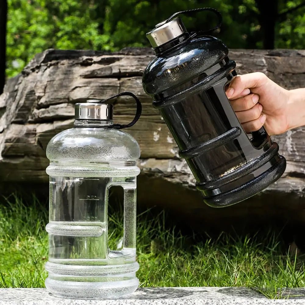 2L Large Sports Water Bottle Portable PETG Fitness Jug with Handle - 7