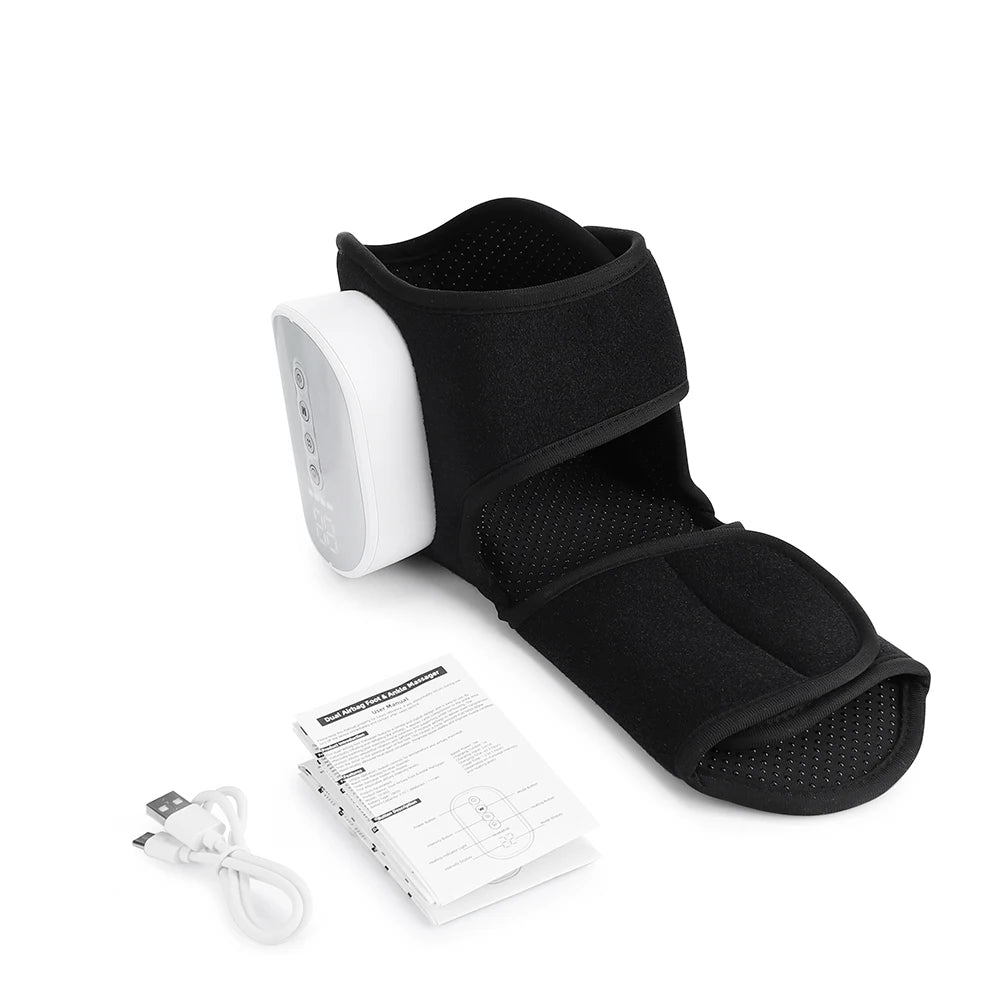 Electric Heated Foot And Ankle Massager Vibration Wrap Support Brace
