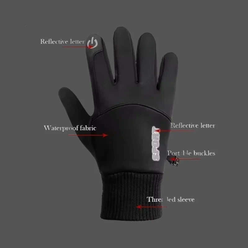 Winter Thermal Touch Screen Gloves Waterproof Windproof Cycling Mitts