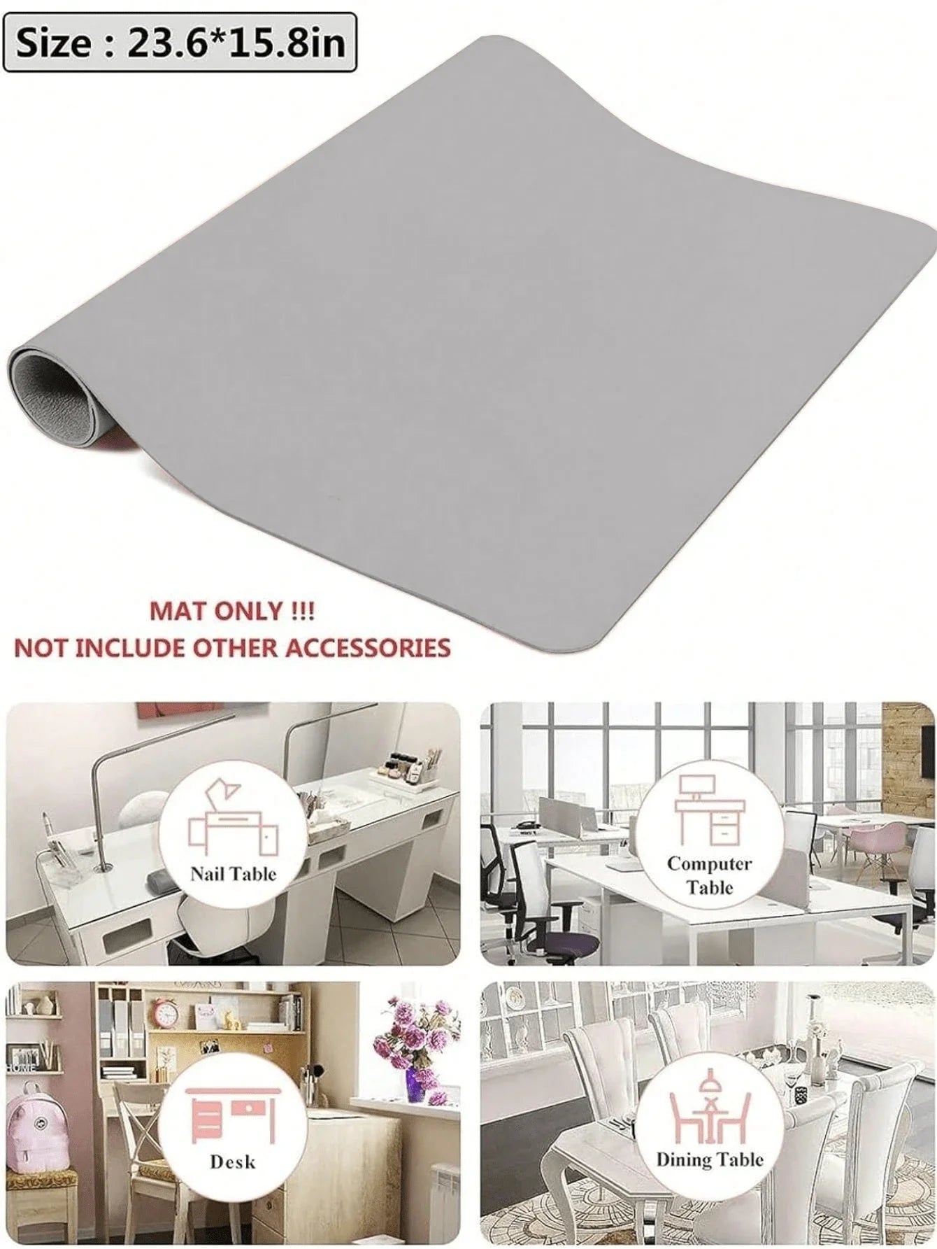 Pink Nail Art Table Mat Foldable PU Leather Manicure Desk Pad - 6