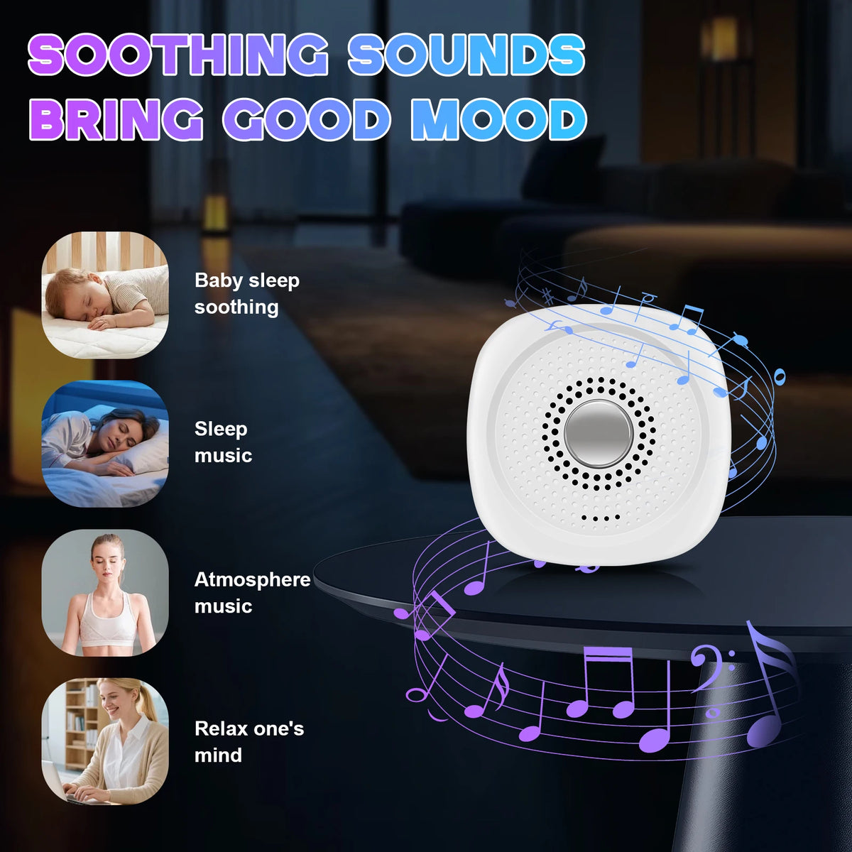Portable White Noise Sound Machine Sleep Aid Device for Baby