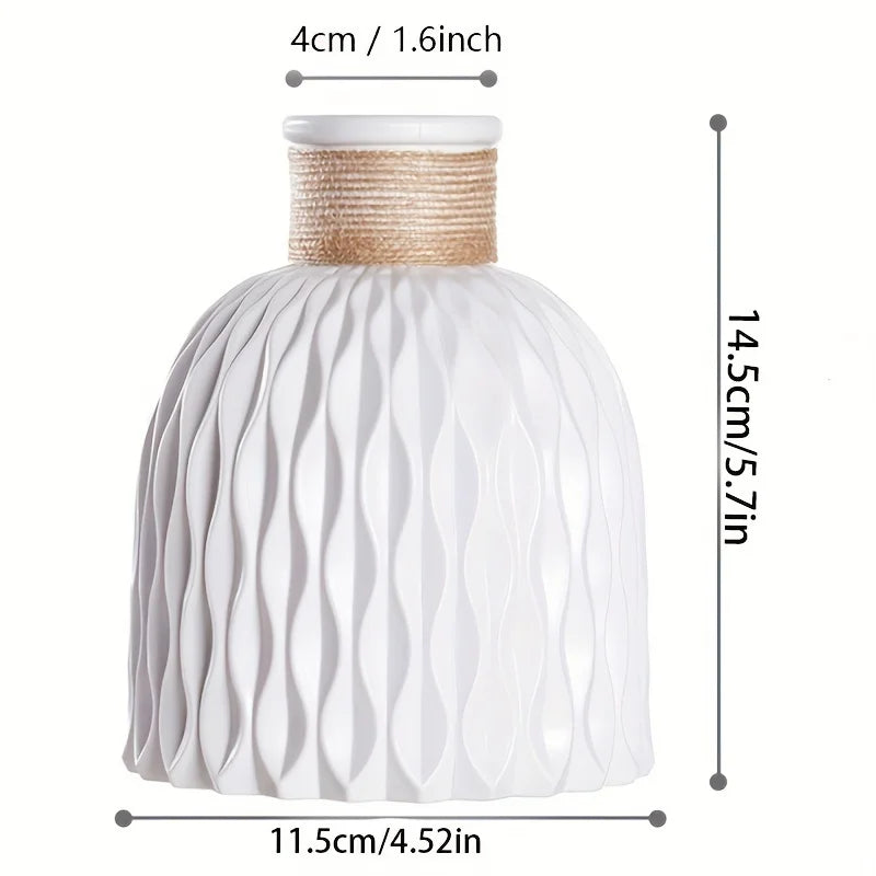 Modern Nordic Wave Plastic Vase Decorative Flower Pot Table Ornament - 6