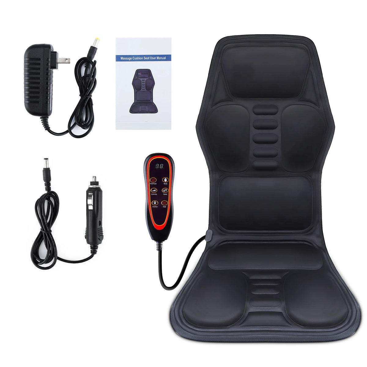 Electric Back Massager Heating Chair Cushion Vibrator Mat
