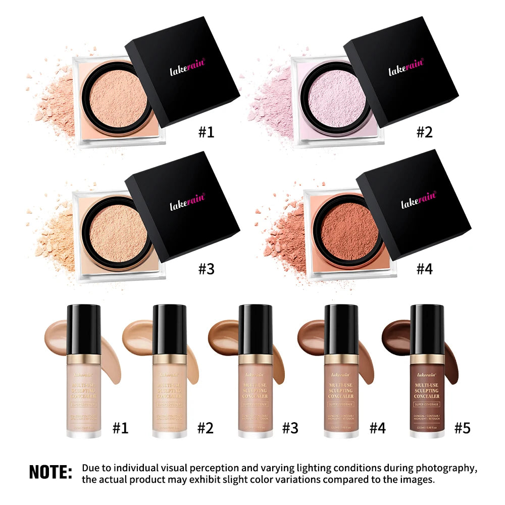 Face Makeup Set Concealer and Loose Setting Powder Matte Cosmetics - 5