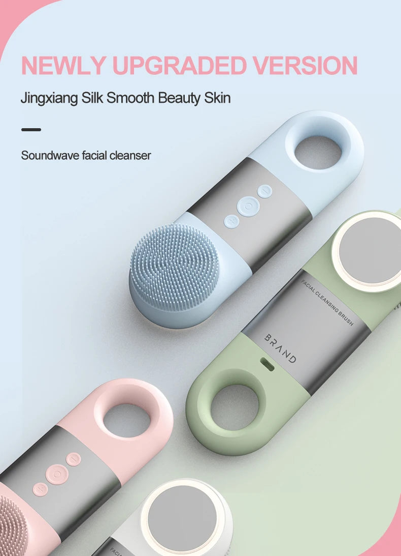 Hot Cold Facial Cleansing Brush Waterproof Face Scrubber - 7
