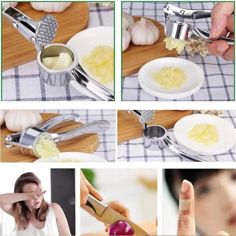 Zinc Alloy Garlic Press Crusher Mincer Kitchen Tool Manual Smasher - 12