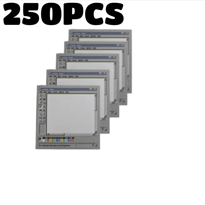 Retro Computer Sticky Notes Vintage Desktop Paint Memo Pad for Office