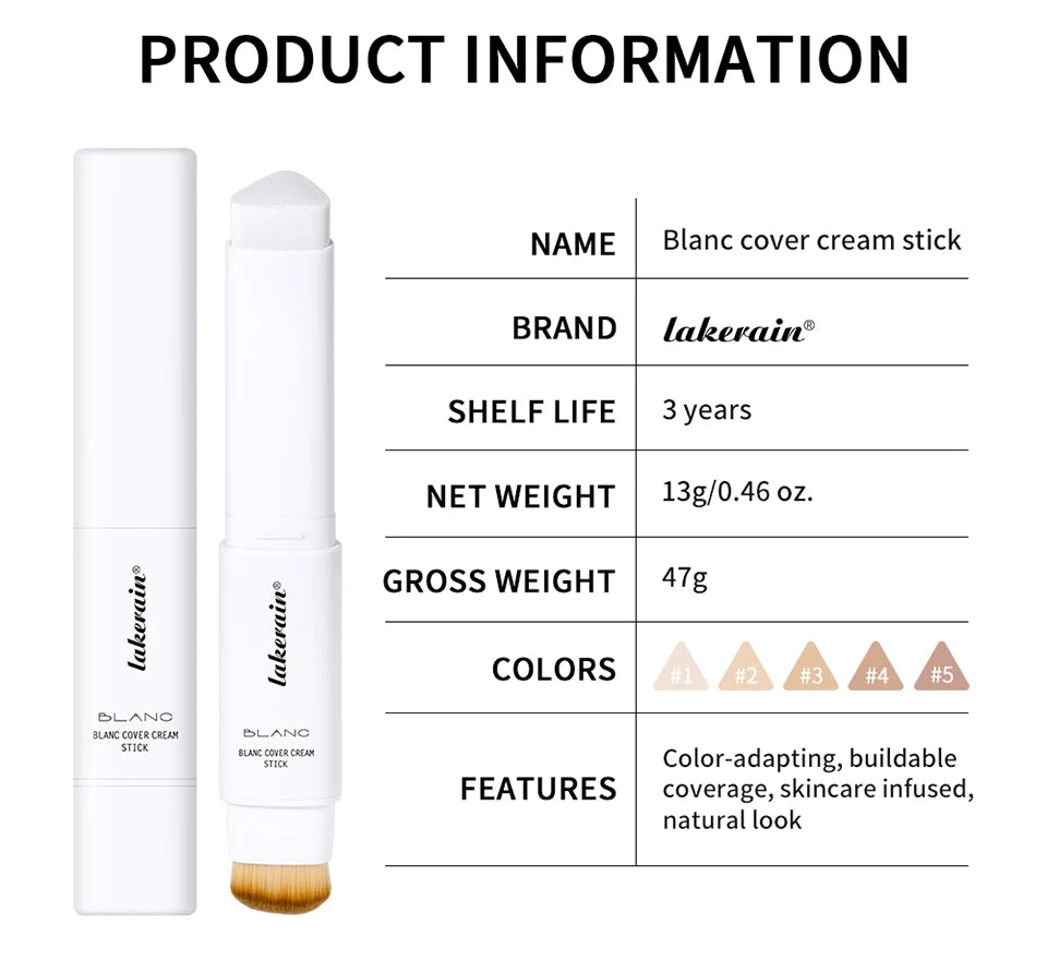 Lakerain Color Changing Foundation Stick Dual-Ended Concealer Makeup