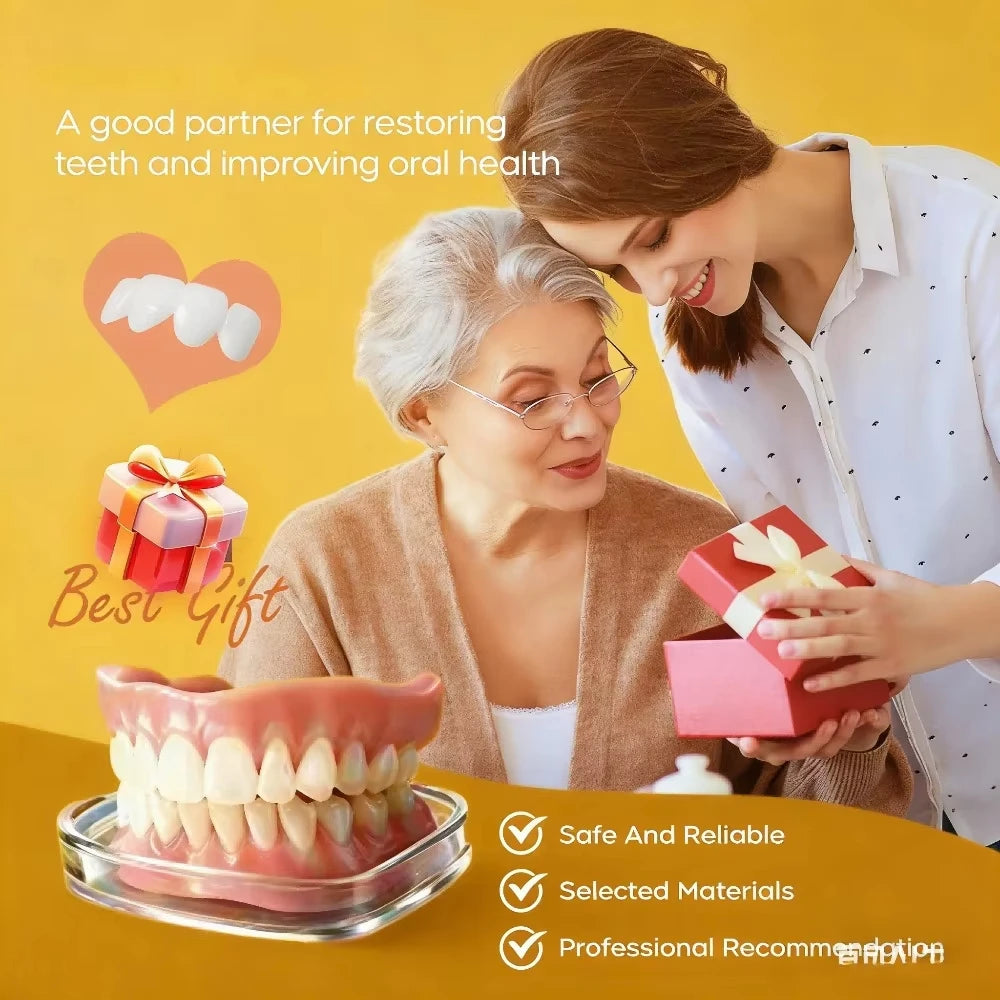 Silicone Denture Kit Upper and Lower Fake Teeth Set - 5