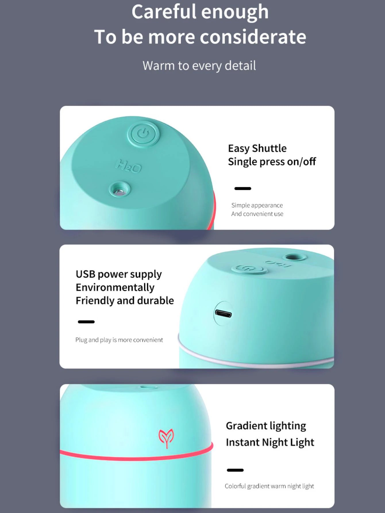 420ml Portable USB Ultrasonic Air Humidifier Essential Oil Diffuser