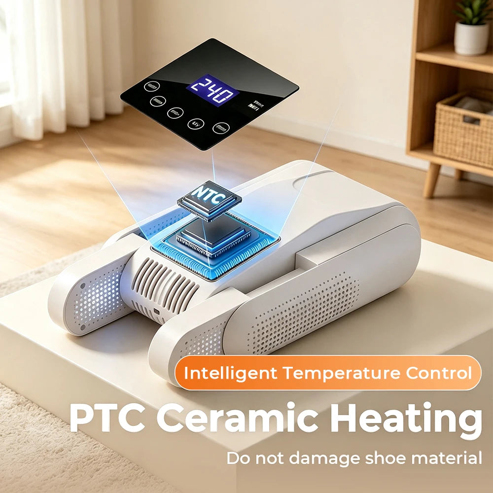Dual V Portable Electric Shoe Dryer Boot Heater with Smart LED Timer - 4