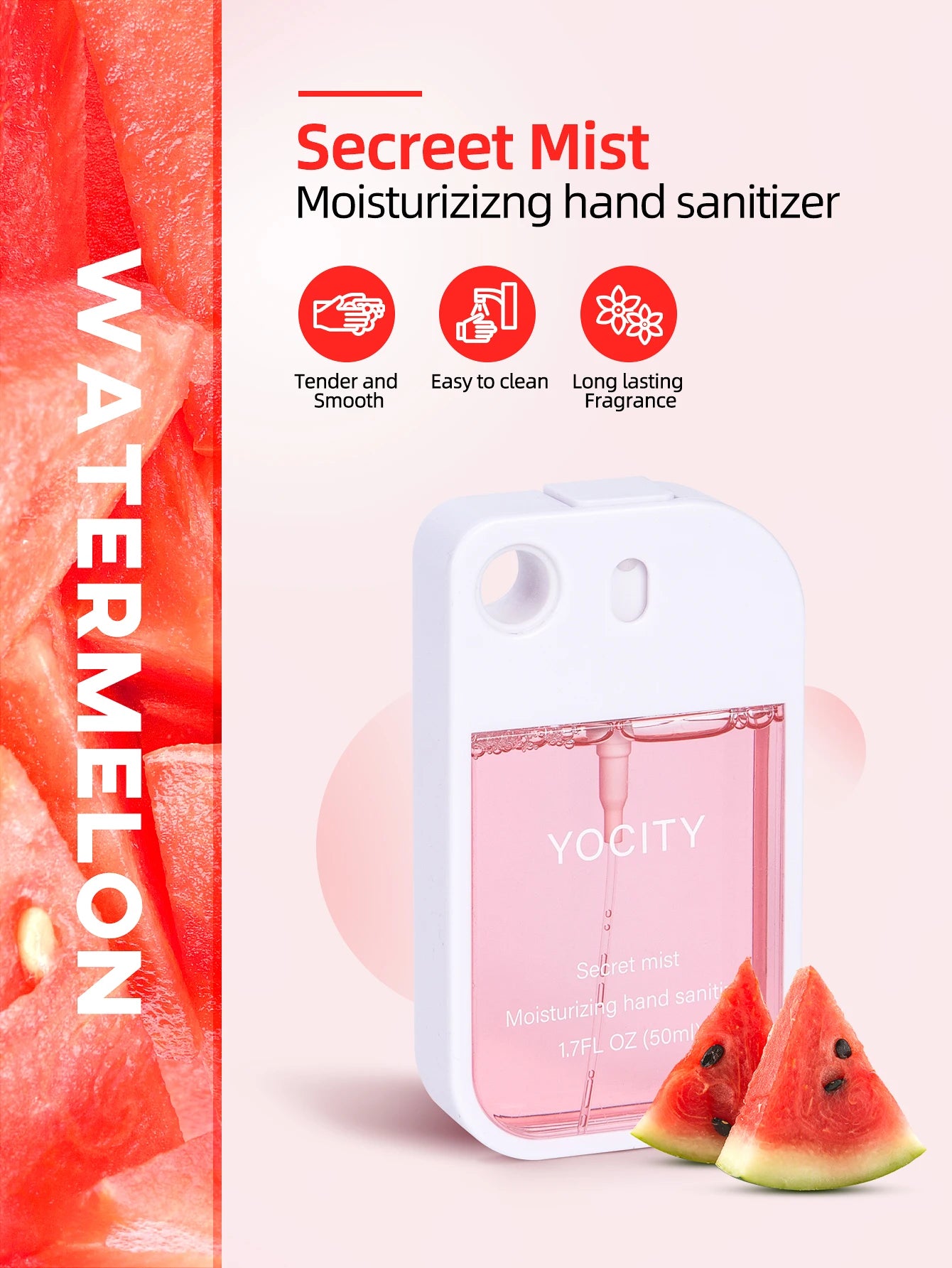 YOCITY 50ml Portable Air Freshener and Hand Sanitizer Spray with Keychain - 25