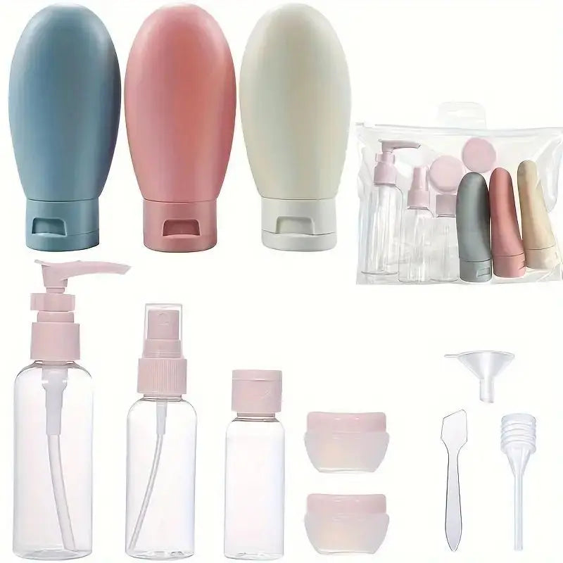 11 Piece Travel Bottle Set Leak Proof Toiletry Container Kit