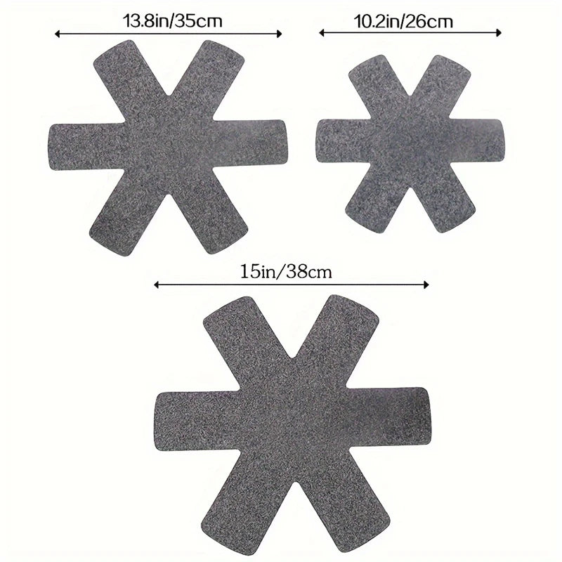 3Pcs Pot and Pan Protectors Non-Woven Cookware Separator Divider Pads