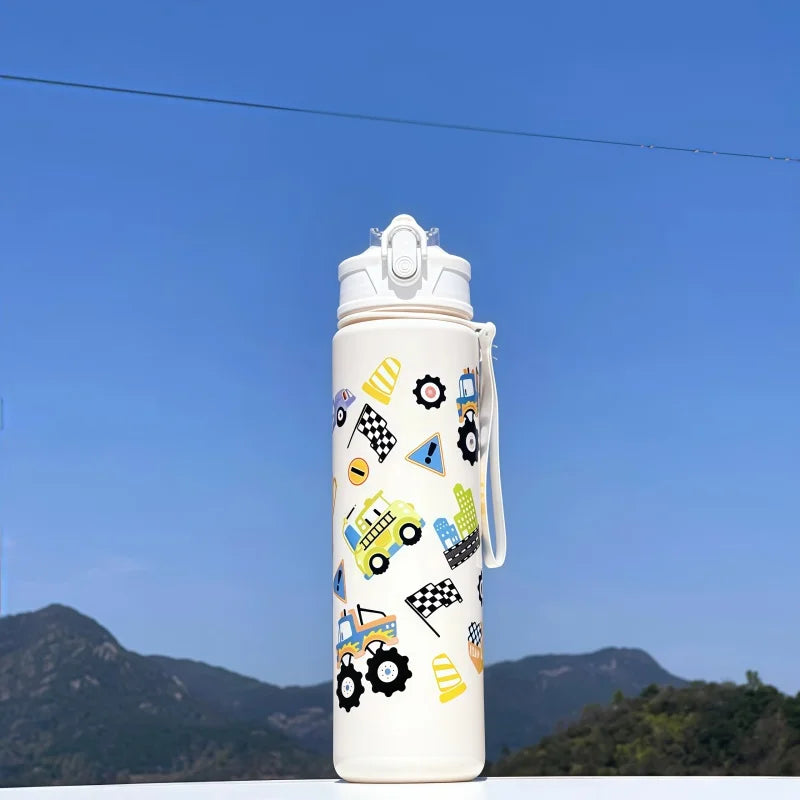 750ml Dinosaur Water Bottle for Kids Leakproof Sippy Cup with Straw