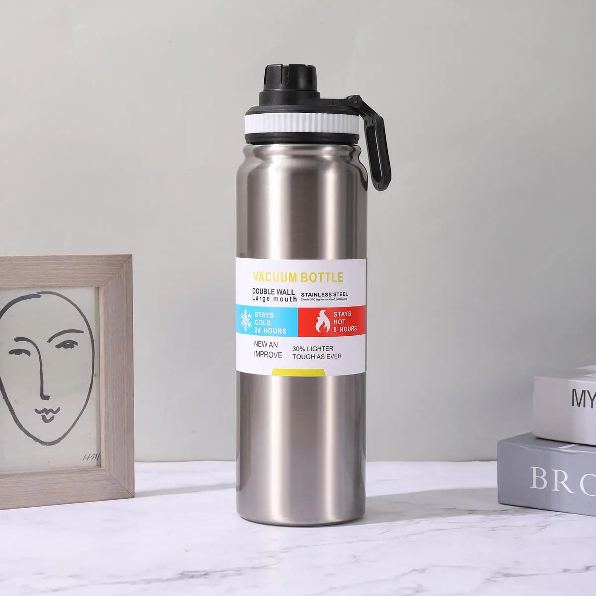 Insulated Stainless Steel Vacuum Flask Thermal Water Bottle Sport Cup