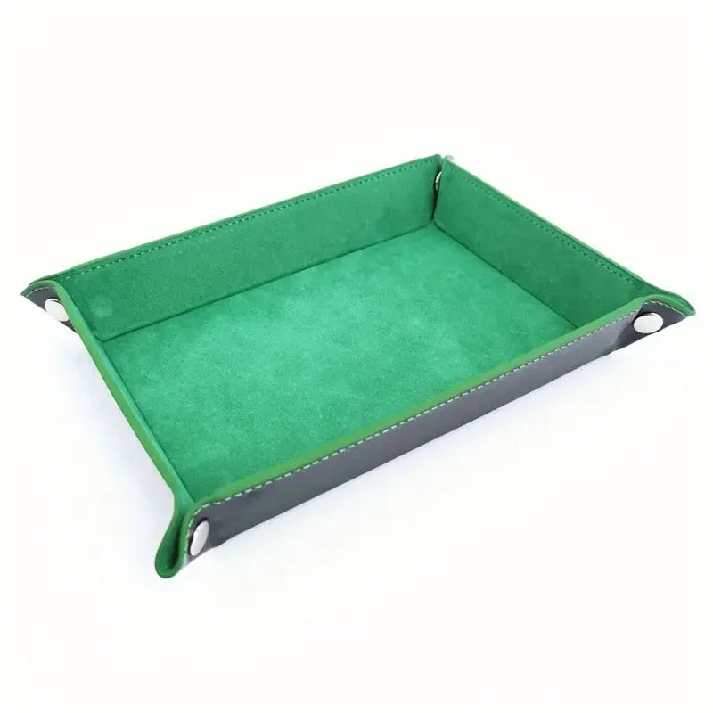 Foldable Leather Dice Tray Collapsible Valet Storage Organizer Box