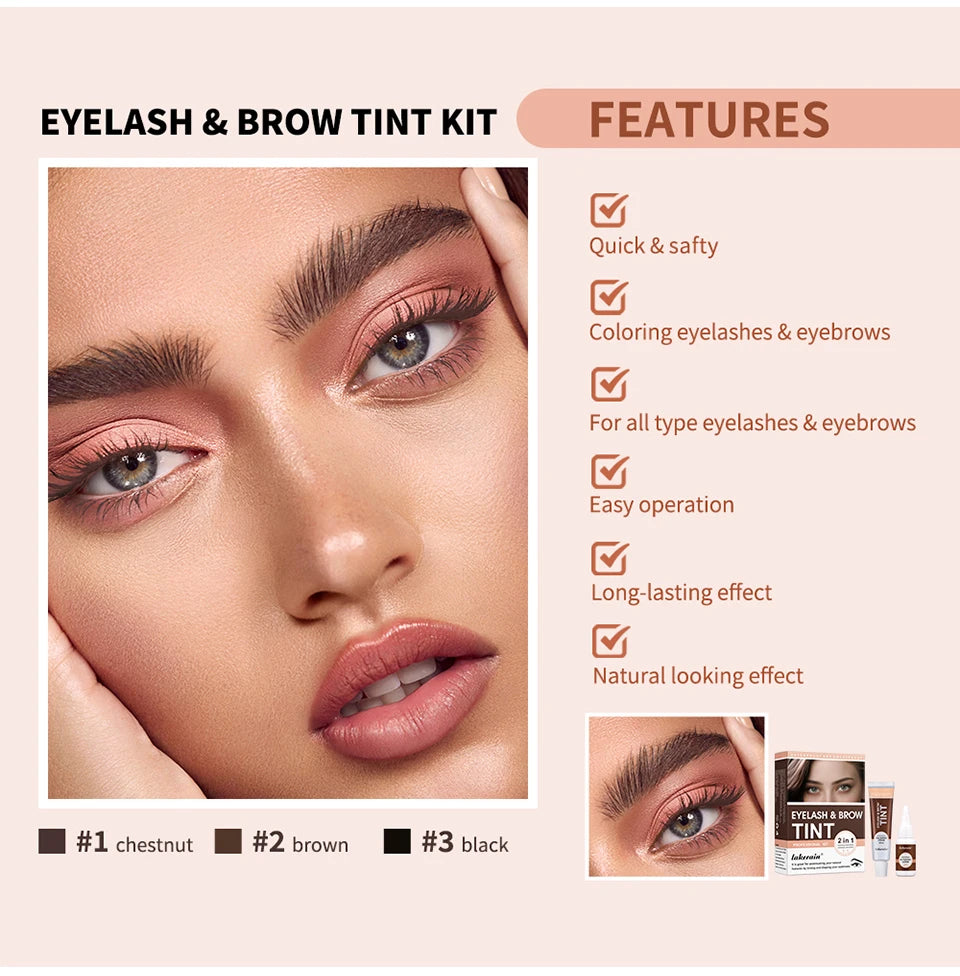 Lakerain Eyelash And Brow Tint Kit Waterproof Eyebrow Makeup Dye Set