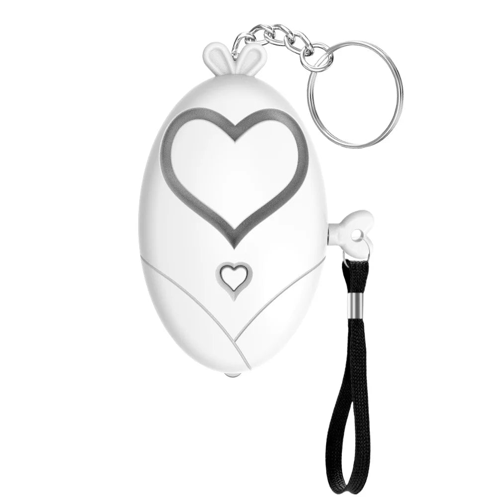 Heart Shaped Personal Alarm 130dB Safety Siren Keychain Emergency Tool - 14