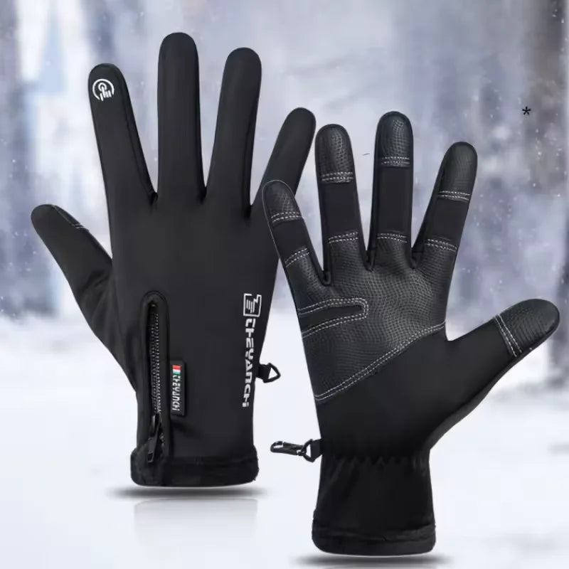Winter Thermal Touch Screen Gloves Water Resistant Outdoor Riding Gear