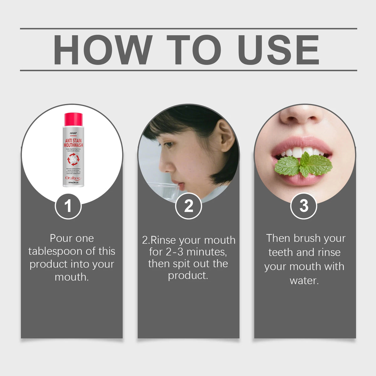 Anti Stain Alcohol Free Mouthwash Teeth Whitening Fresh Breath Care
