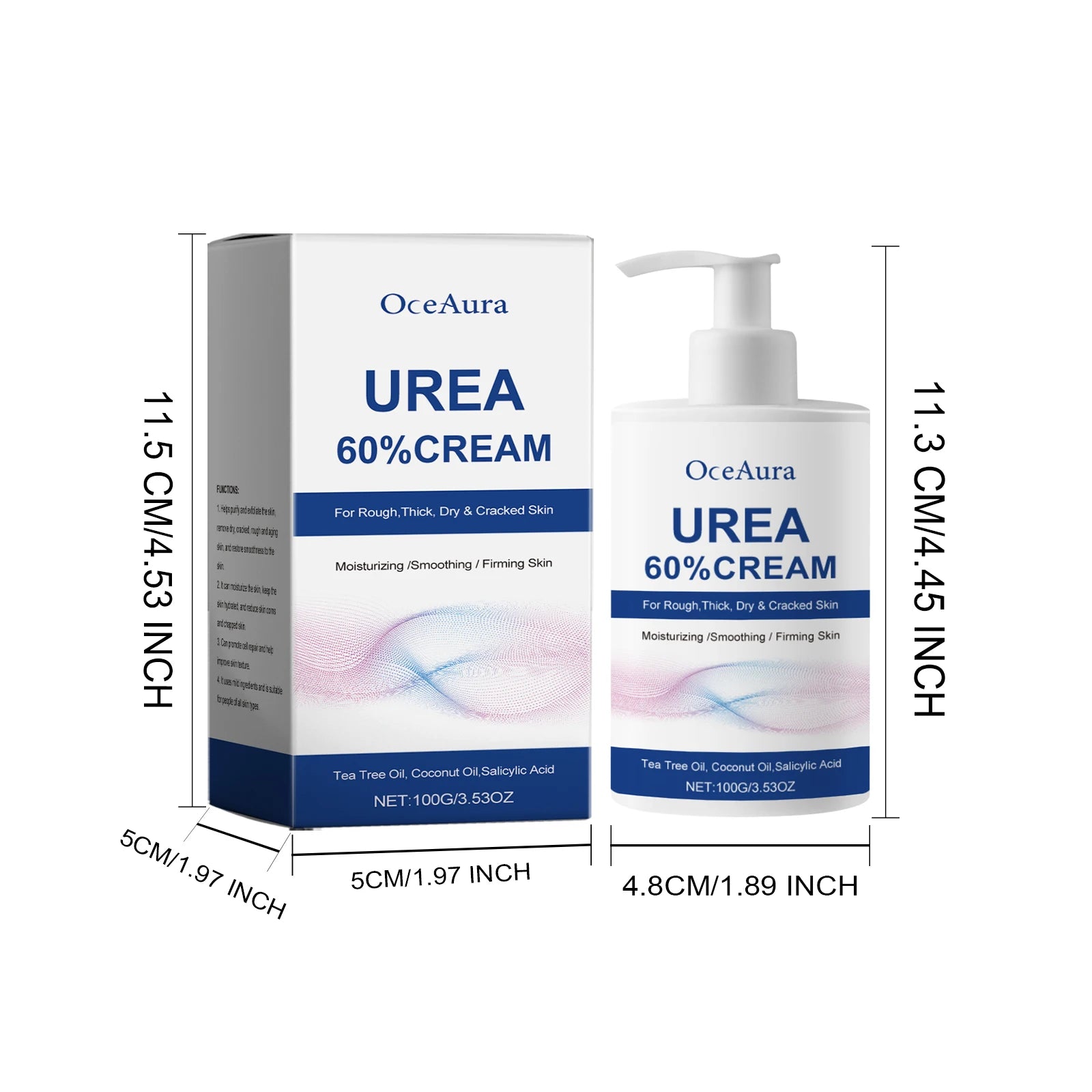 60% Urea Moisturizing Foot Cream Cracked Heel Repair & Callus Remover - 8