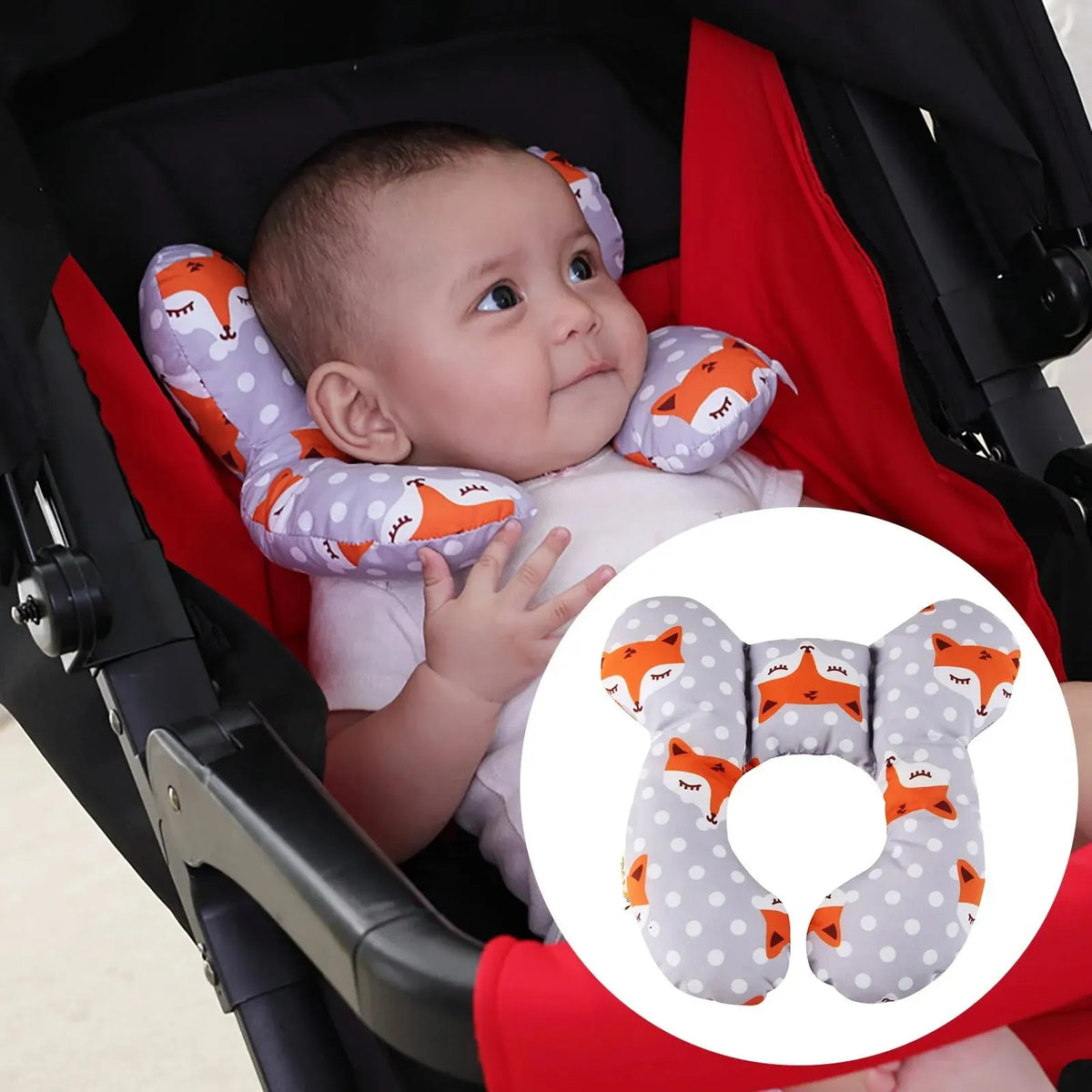 Baby Travel Neck Pillow U Shaped Support for Car Seat and Stroller