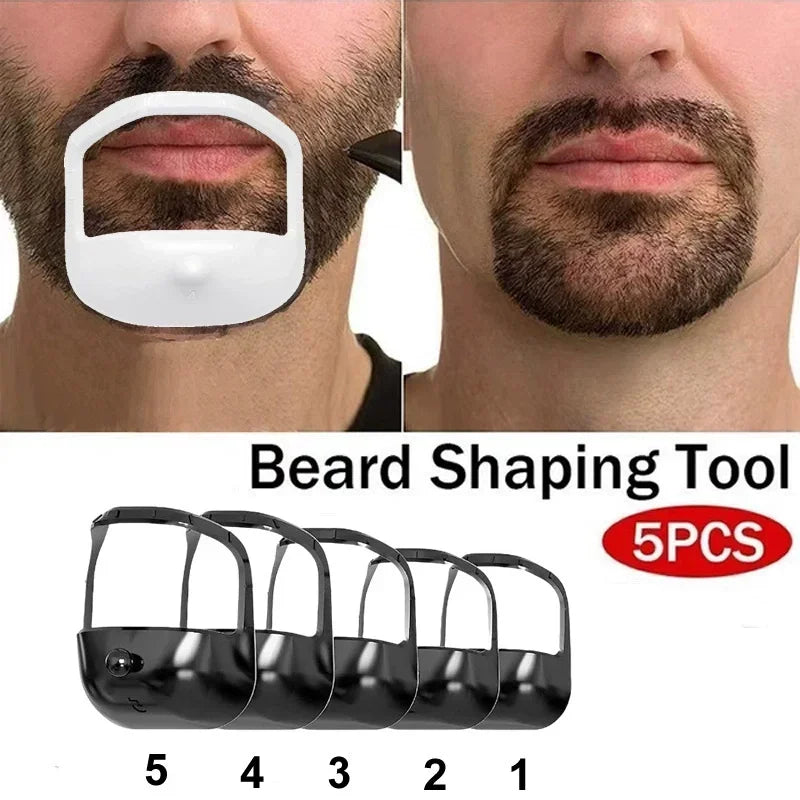 5-Piece Beard Styling Template and Shaping Tool for Precision Grooming - 2