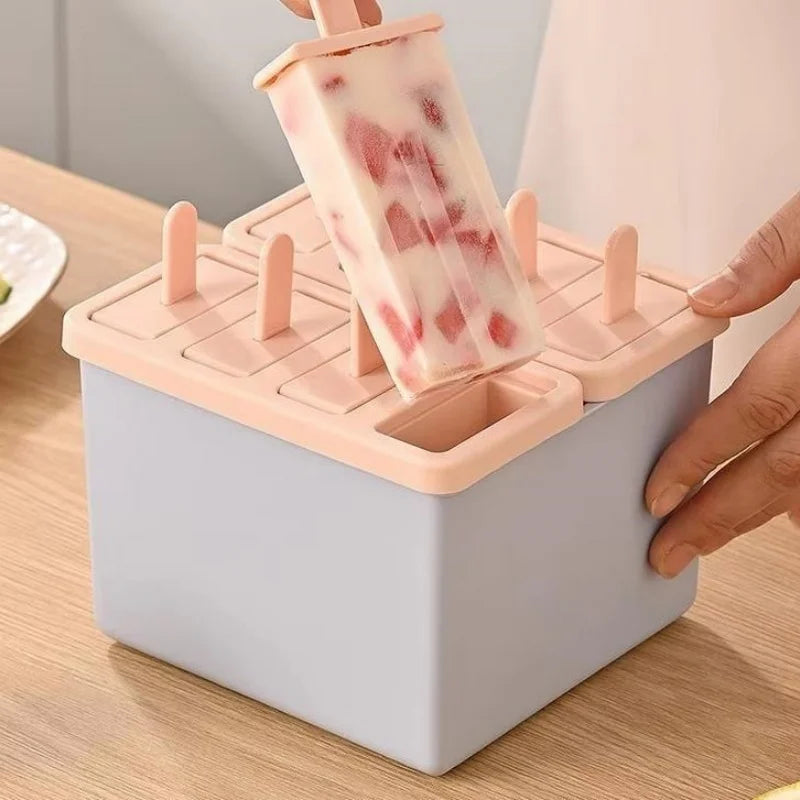 Reusable Popsicle Mold Set Homemade Ice Cream Maker with Lid