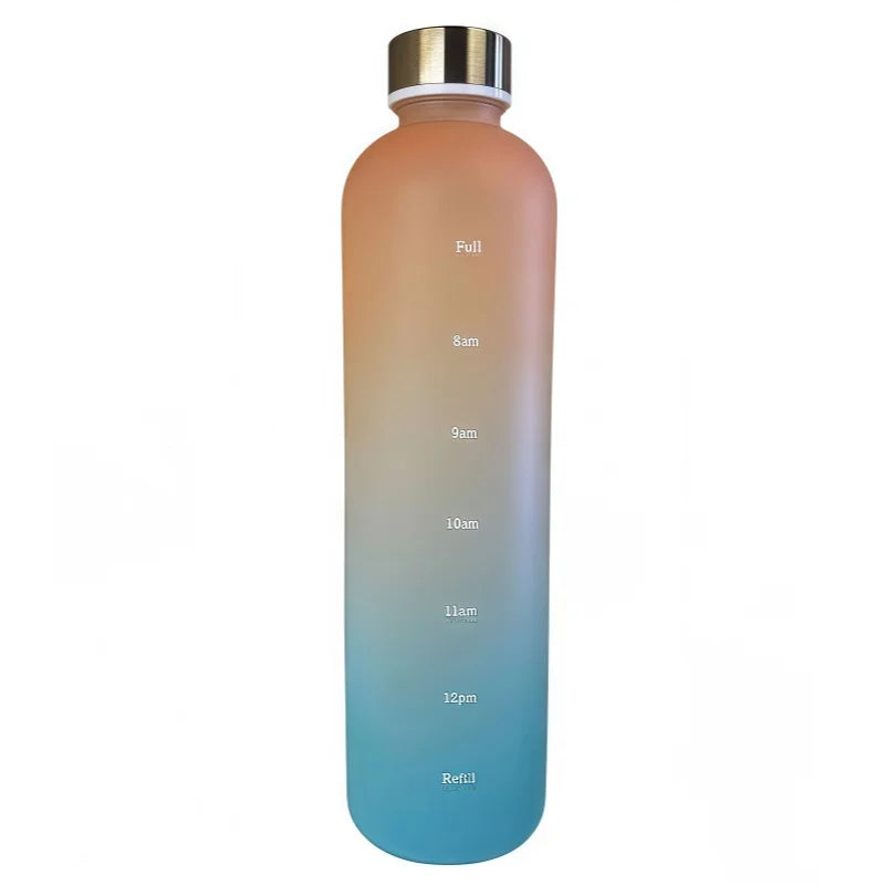 1000ml Motivational Water Bottle with Time Marker Leakproof Sport Flask - 16
