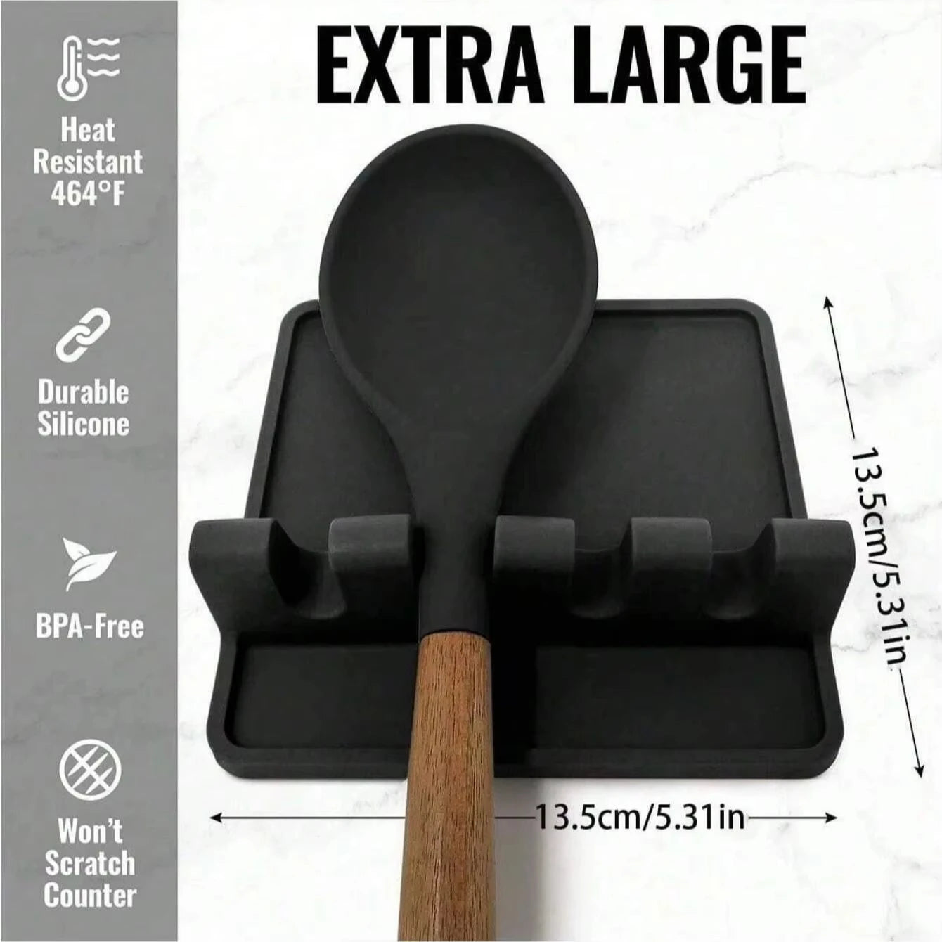 Silicone Utensil Rest Spoon Holder for Kitchen Counter Organizer