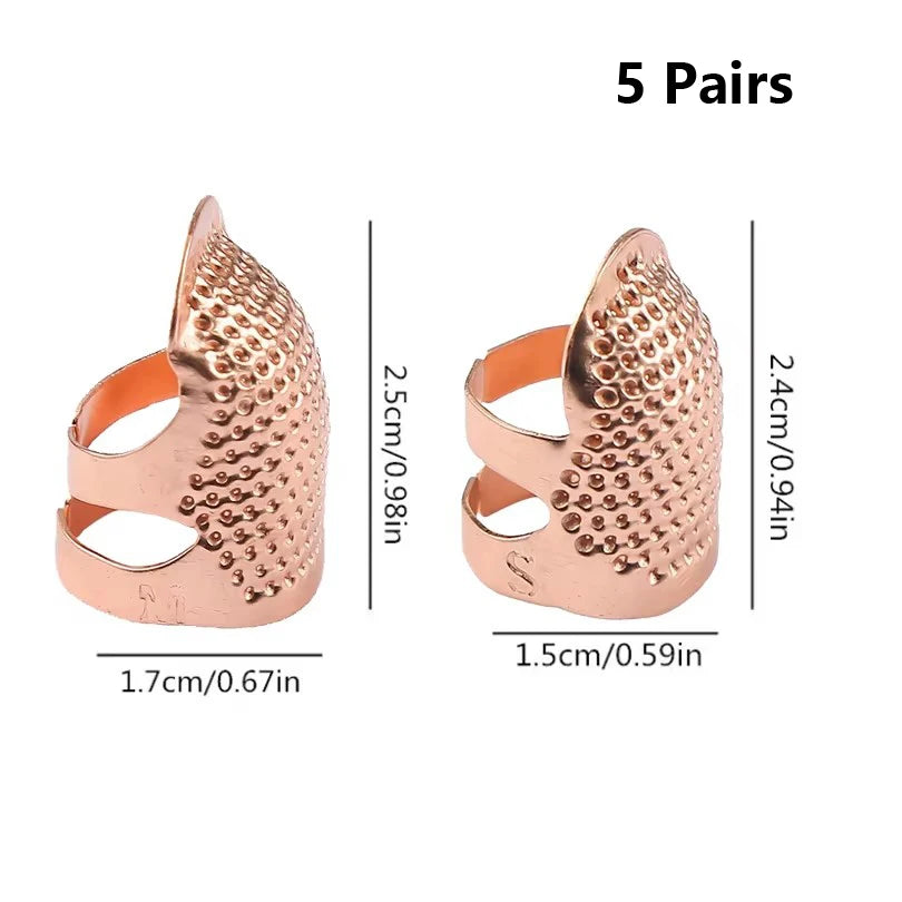 2PCS Vintage Adjustable Sewing Thimble Metal Finger Guard Needle Tool - 16