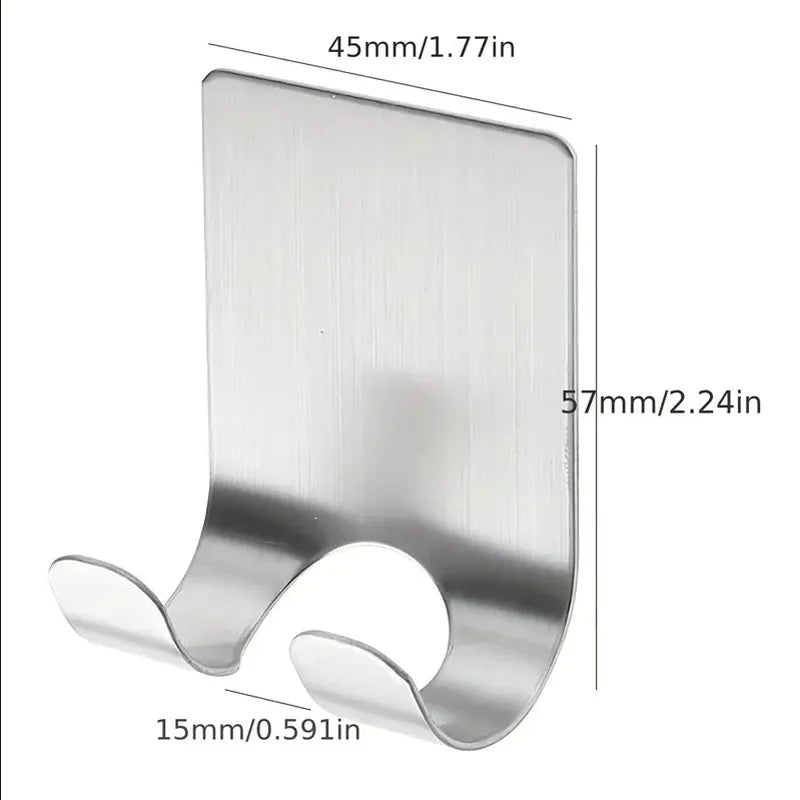 Stainless Steel Razor Holder Wall Mount Bathroom Organizer Hook - 7