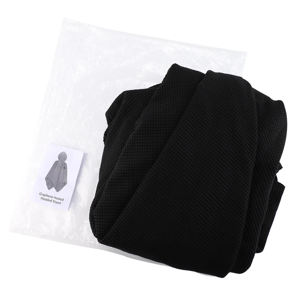 Graphene Heated Shawl Wearable USB Blanket Hooded Wrap - 18