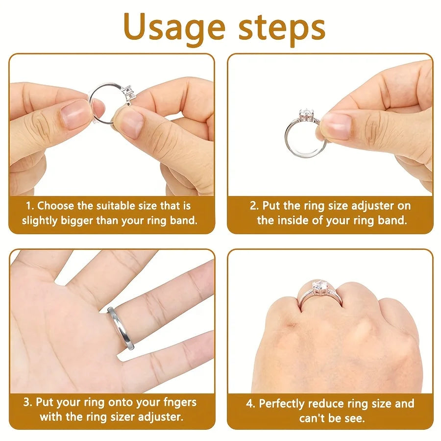 16pcs Invisible Ring Size Adjuster Silicone Ring Guard Sizer Retainer