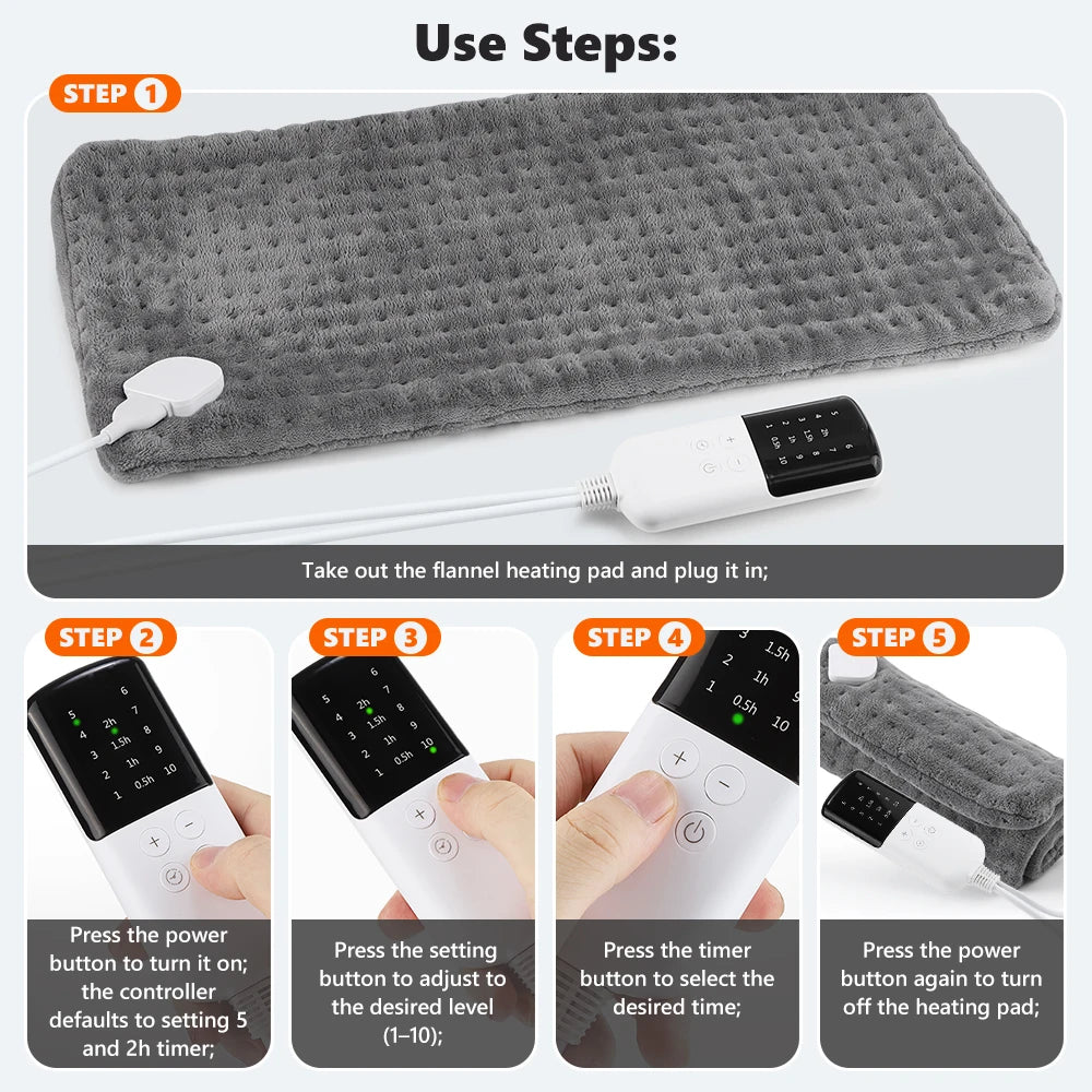 Electric Heating Pad Flannel Thermal Mat Pain Relief - 15
